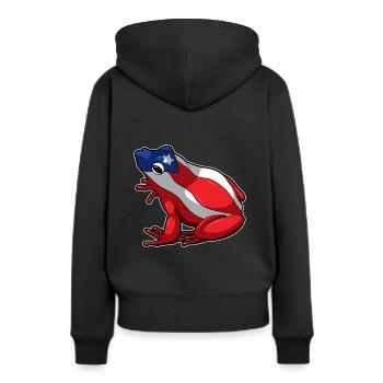 Grenouille Porto Rican Coqui - Puerto Rico - Sweat à capuche Premium bio Femme - noir - Dos - Julia (174cm)