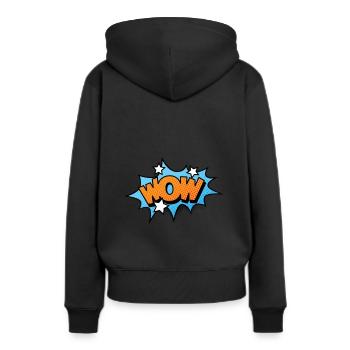 Bande dessinée Bande dessinée WOW - Sweat à capuche Premium bio Femme - noir - Dos - Julia (174cm)