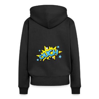 Comic Comicstyle Comic-Strips Nerd Superheld - Frauen Premium Bio Hoodie - Schwarz - Hinten - Julia (174cm)