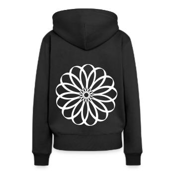 Geometrische Kunst - Frauen Premium Bio Hoodie - Schwarz - Hinten - Julia (174cm)