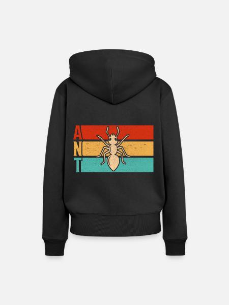 Ant Retro - Frauen Premium Bio Hoodie - Schwarz