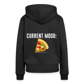 Pizza d'humeur actuelle - design lumineux - Sweat à capuche Premium bio Femme - noir - Dos - Julia (174cm)