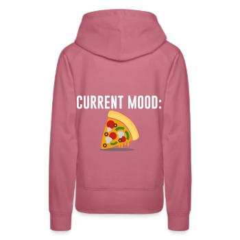 Current Mood Pizza - helles Design - Frauen Premium Bio Hoodie - Malve - Hinten - Isabella (175cm)
