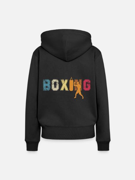 Boxen - Frauen Premium Bio Hoodie - Schwarz