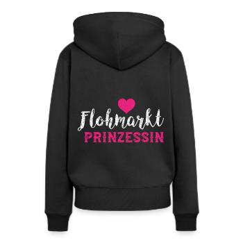 Flohmarkt Prinzessin I Händler Reselling - Frauen Premium Bio Hoodie - Schwarz - Hinten - Julia (174cm)
