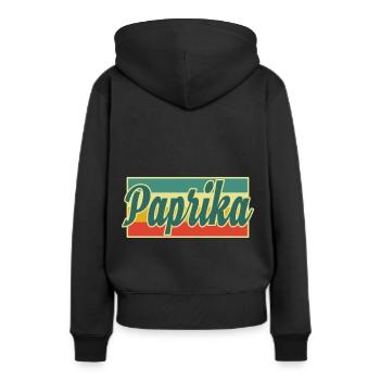 Paprika - Frauen Premium Bio Hoodie - Schwarz - Hinten - Julia (174cm)