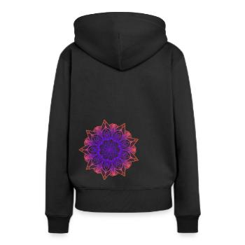 Coloré Mandala Couleurs Ethno Art Symbole Cadeau - Sweat à capuche Premium bio Femme - noir - Dos - Julia (174cm)