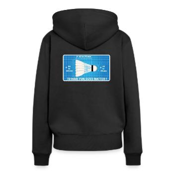 Pour avoir du plaisir, les dimensions comptent! - Sweat à capuche Premium bio Femme - noir - Dos - Julia (174cm)