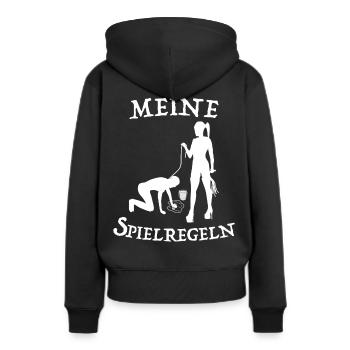 Die Regeln der Herrin - Domina - Frauen Premium Bio Hoodie - Schwarz - Hinten - Julia (174cm)