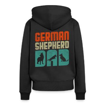 Deutscher Schäferhund - Frauen Premium Bio Hoodie - Schwarz - Hinten - Julia (174cm)