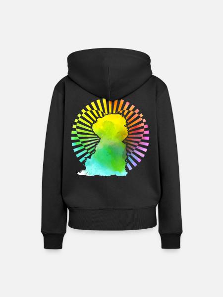 Havaneser Retro - Frauen Premium Bio Hoodie - Schwarz