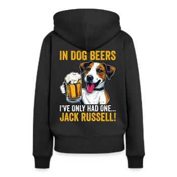 Dans les bières pour chiens, je n’ai eu qu’un seul Jack Russell - Sweat à capuche Premium bio Femme - noir - Dos - Julia (174cm)