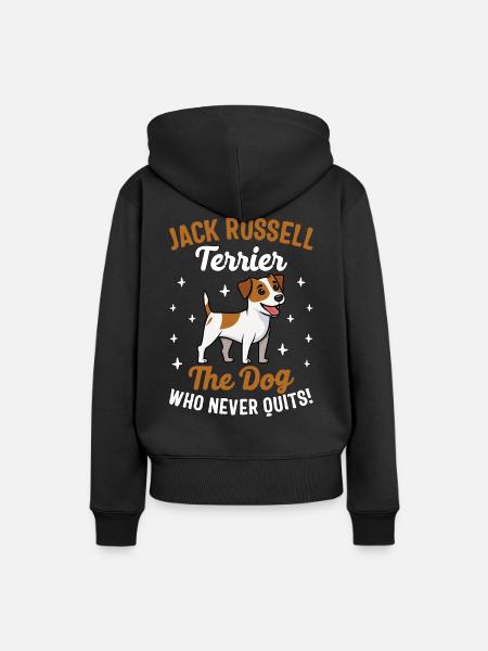 Jack Russell Terrier the dog who never quits - Dame Premium hoodie, økologisk bomuld - sort