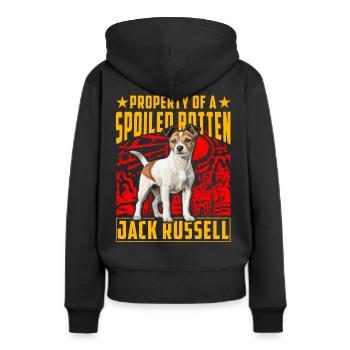 Propriété d’un Jack Russell pourri gâté - Sweat à capuche Premium bio Femme - noir - Dos - Julia (174cm)
