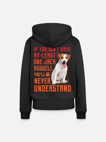 Jack Russell - Frauen Premium Bio Hoodie - Schwarz