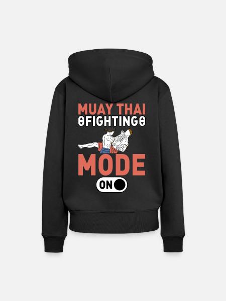 Muay Thai Kampfmodus an - Frauen Premium Bio Hoodie - Schwarz