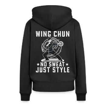 Wing Chun : pas de transpiration, juste du style - Sweat à capuche Premium bio Femme - noir - Dos - Julia (174cm)