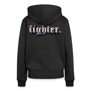 combattant. Pays-Bas (Pays-Bas) - Sweat à capuche Premium bio Femme - noir - Dos - Julia (174cm)