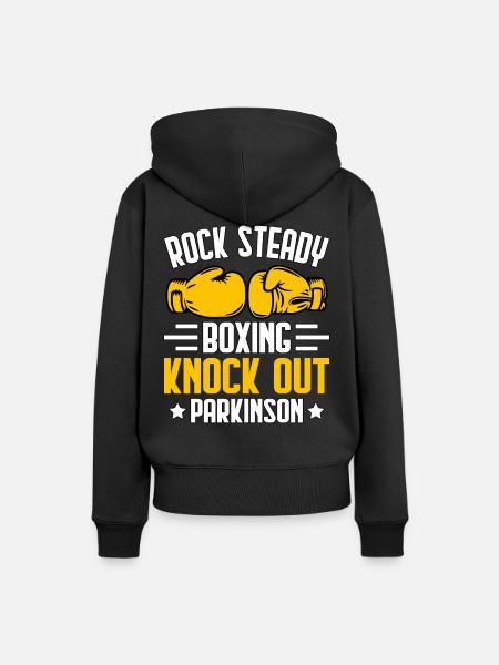 Rock Steady Boxen Knock Out Parkinson - Frauen Premium Bio Hoodie - Schwarz