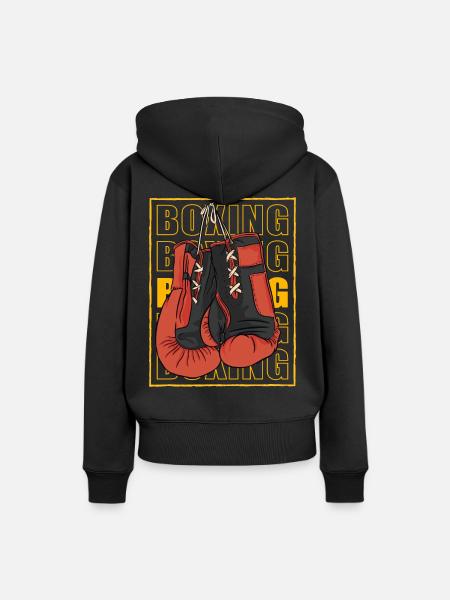 Boxen - Frauen Premium Bio Hoodie - Schwarz