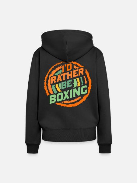 Ich würde lieber boxen - Frauen Premium Bio Hoodie - Schwarz