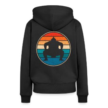 Sumo - Frauen Premium Bio Hoodie - Schwarz - Hinten - Julia (174cm)