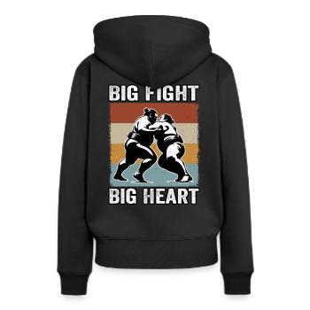 Großer Kampf Großes Herz - Frauen Premium Bio Hoodie - Schwarz - Hinten - Julia (174cm)