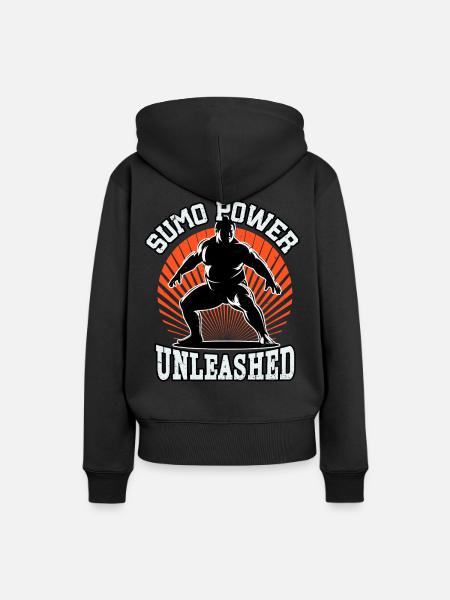 Entfesselte Sumo-Kraft - Frauen Premium Bio Hoodie - Schwarz
