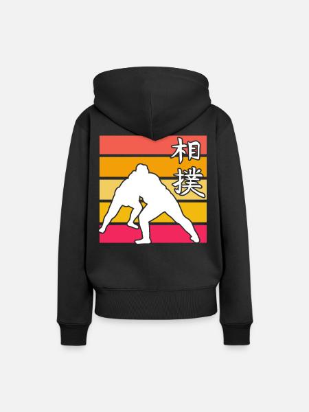 Sumo Retro - Women’s Premium Organic Hoodie - black