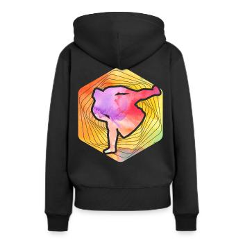 Sumo - Frauen Premium Bio Hoodie - Schwarz - Hinten - Julia (174cm)