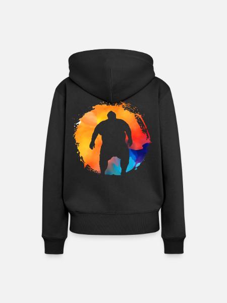 Sumo retro - Frauen Premium Bio Hoodie - Schwarz