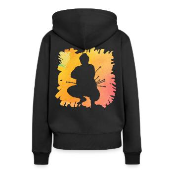 Sumo - Frauen Premium Bio Hoodie - Schwarz - Hinten - Julia (174cm)