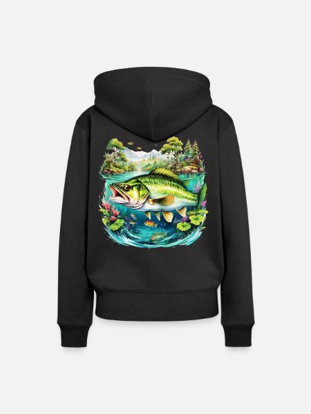 Barsch-Fisch - Frauen Premium Bio Hoodie - Schwarz