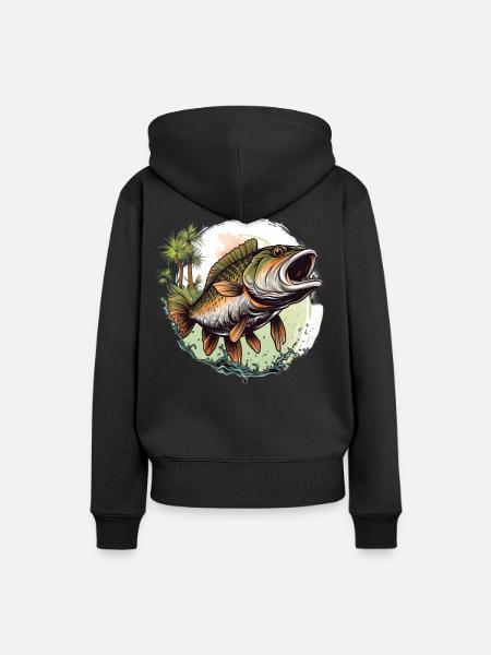 Barsch-Fisch - Frauen Premium Bio Hoodie - Schwarz