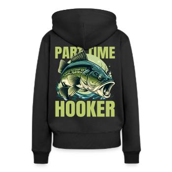 Teilzeit-Hook - Frauen Premium Bio Hoodie - Schwarz - Hinten - Julia (174cm)