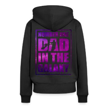 Vater Nummer eins in der Galaxis - Frauen Premium Bio Hoodie - Schwarz - Hinten - Julia (174cm)