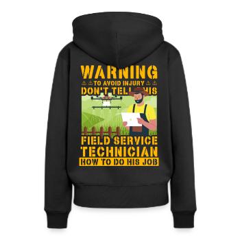 Warnung, um Verletzungen zu vermeidenSagen Sie es diesem Feld nicht - Frauen Premium Bio Hoodie - Schwarz - Hinten - Julia (174cm)