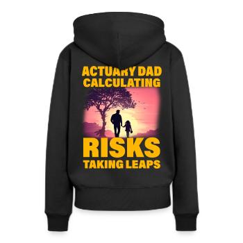 Aktuar Papa Risiken berechnen und Sprünge machen - Frauen Premium Bio Hoodie - Schwarz - Hinten - Julia (174cm)