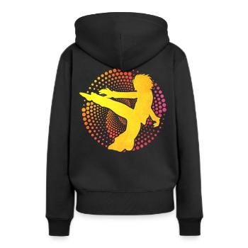 Capoeira - Frauen Premium Bio Hoodie - Schwarz - Hinten - Julia (174cm)