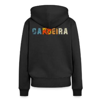 Capoeira - Frauen Premium Bio Hoodie - Schwarz - Hinten - Julia (174cm)