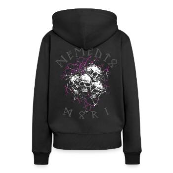 Crâne Memento Mori - Sweat à capuche Premium bio Femme - noir - Dos - Julia (174cm)