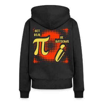 Humour mathématique – Pi vs. nombre imaginaire - Sweat à capuche Premium bio Femme - noir - Dos - Julia (174cm)
