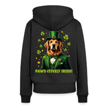Paws-itively irlandais - Sweat à capuche Premium bio Femme - noir - Dos - Julia (174cm)