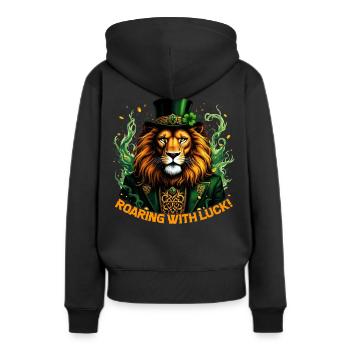 Rugir de chance - Sweat à capuche Premium bio Femme - noir - Dos - Julia (174cm)