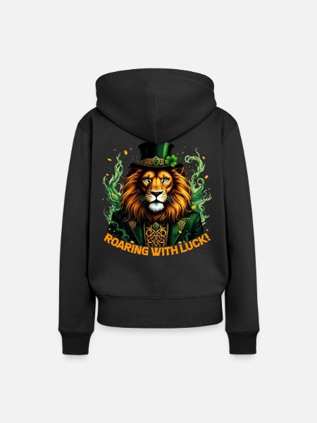 Brüllend vor Glück - Frauen Premium Bio Hoodie - Schwarz