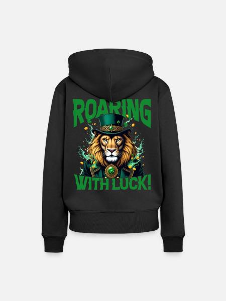 Brüllend vor Glück - Frauen Premium Bio Hoodie - Schwarz