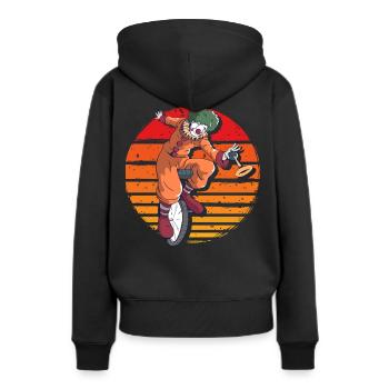 Clown - Sweat à capuche Premium bio Femme - noir - Dos - Julia (174cm)