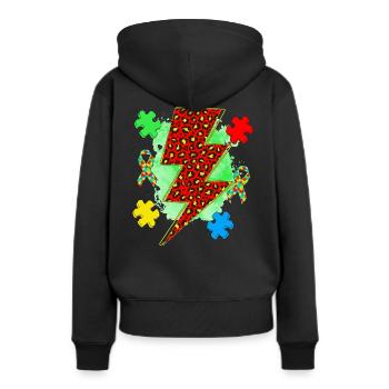 Autisme - Sweat à capuche Premium bio Femme - noir - Dos - Julia (174cm)