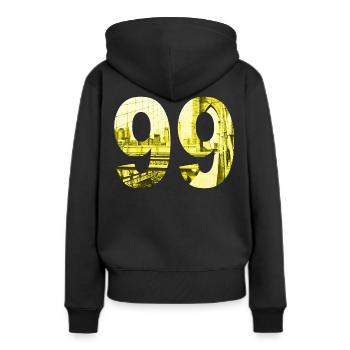 Brooklyn in 99 - Nine Nine Brooklyn Bridge Design - Frauen Premium Bio Hoodie - Schwarz - Hinten - Julia (174cm)