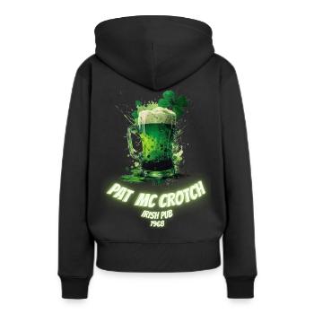 Pat McCrotch T-shirt St Patrick's Day - Sweat à capuche Premium bio Femme - noir - Dos - Julia (174cm)